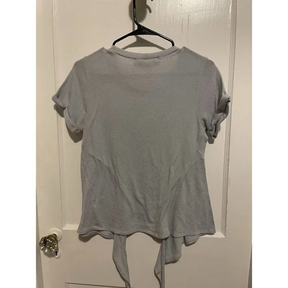 Women's size Small Blue Front Knot Blouse - Picture 6 of 7